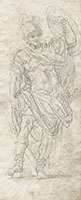 FRANCESCO DE MURA, Standing Roman Soldier, black chalk